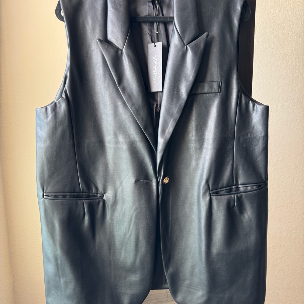 Rachel Zoe Black Leather Vest